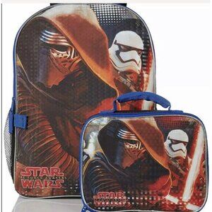 NWT Disney Boys Stormtrooper Backpack with Lunch box 16”